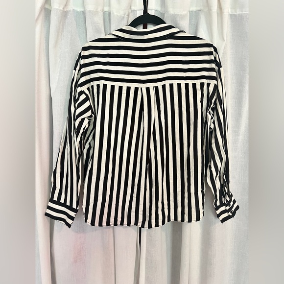 NWT Zara Striped Linen Blend Shirt - Picture 3 of 4